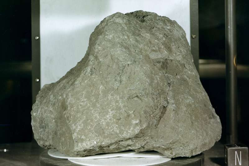 Rough, irregular, gray rock.