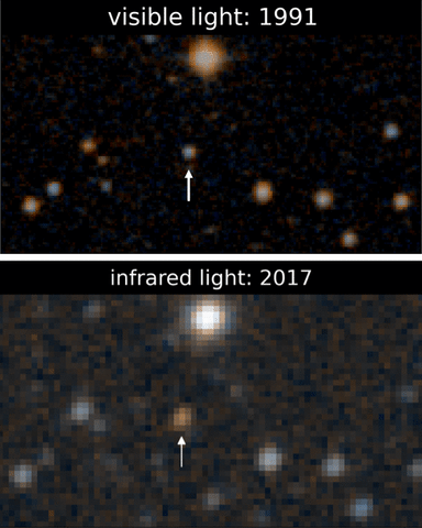 Color difference of LSPM J0207+3331 in two different years.