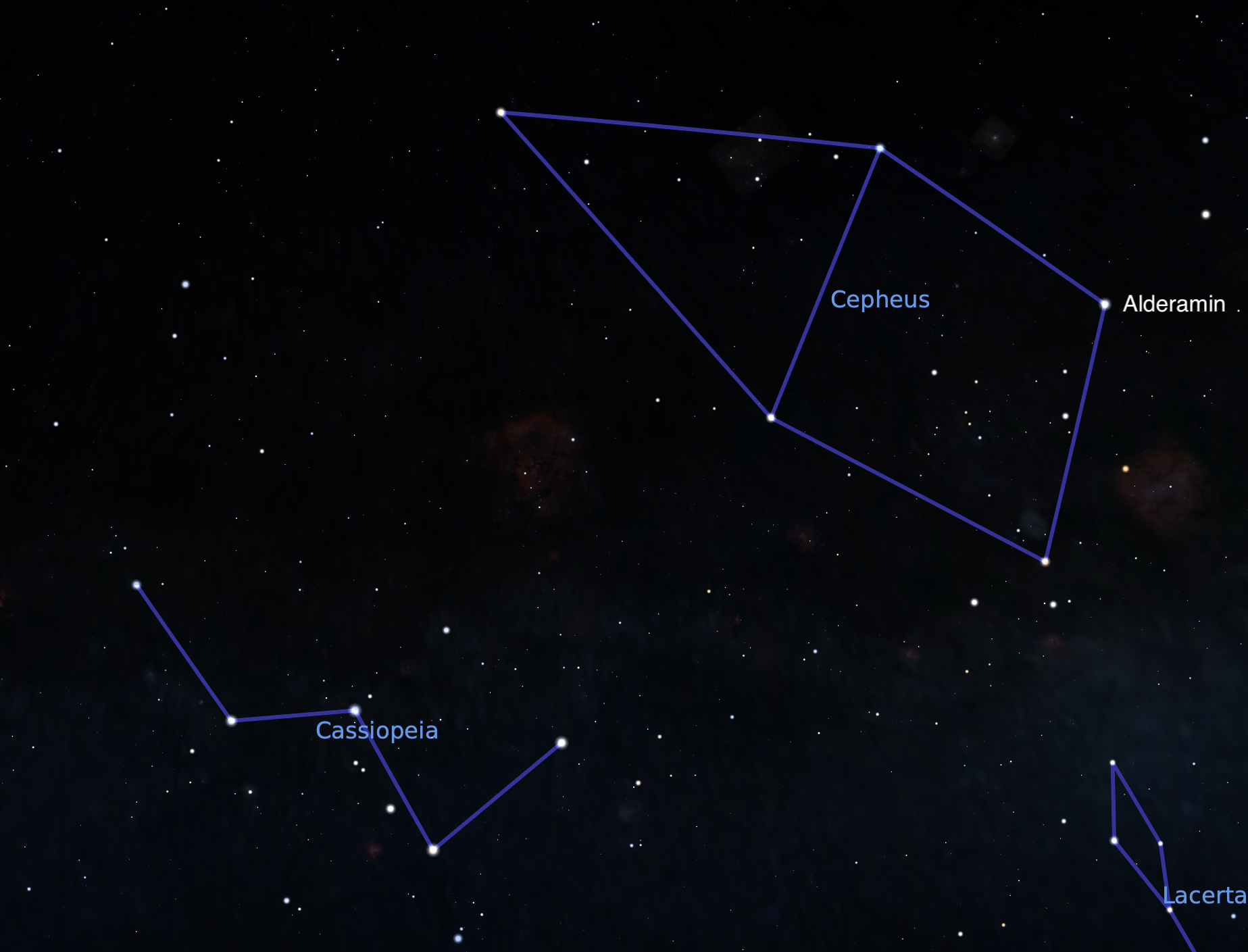 Cepheus and Cassiopeia closeup | EarthSky