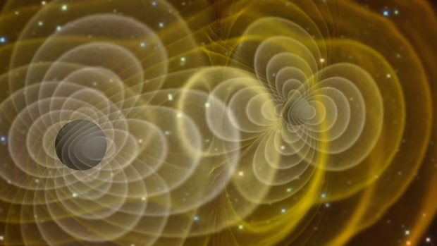 Artist's concept of swirling, overlapping waves.