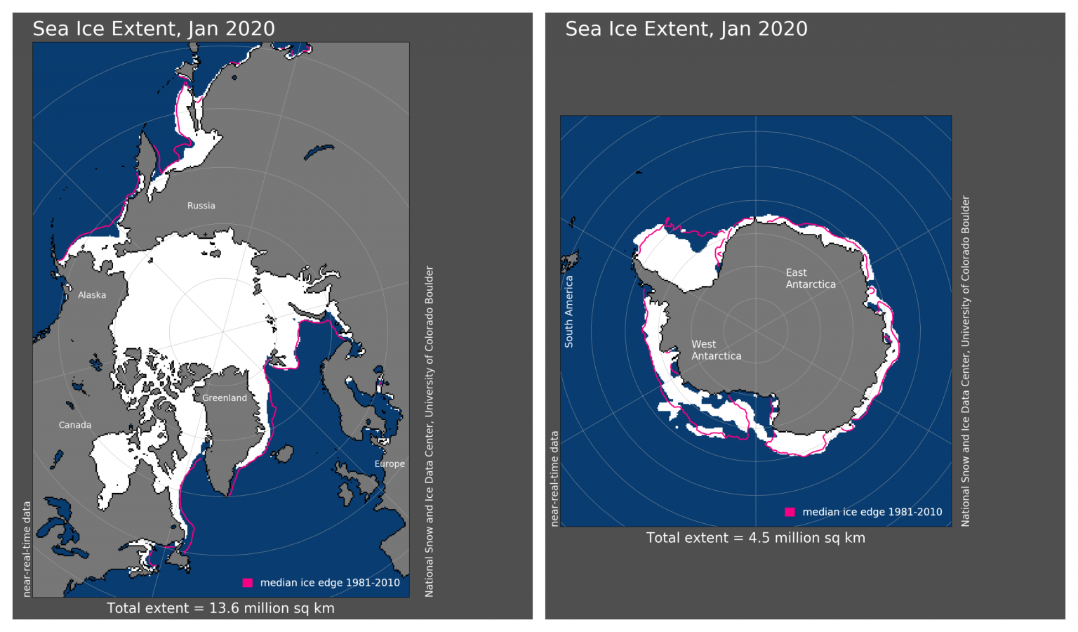 January 2020 Antarctic Arctic Sea Ice Extent Map Collage  0 1536x900 