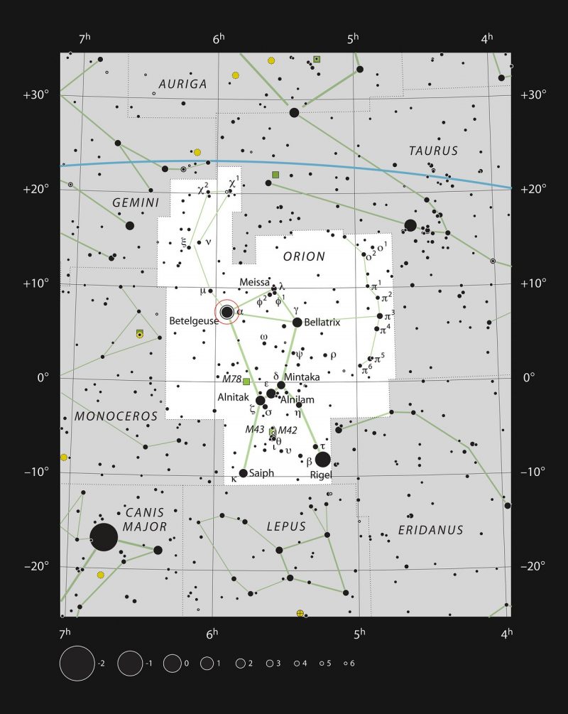 Star chart of Orion.