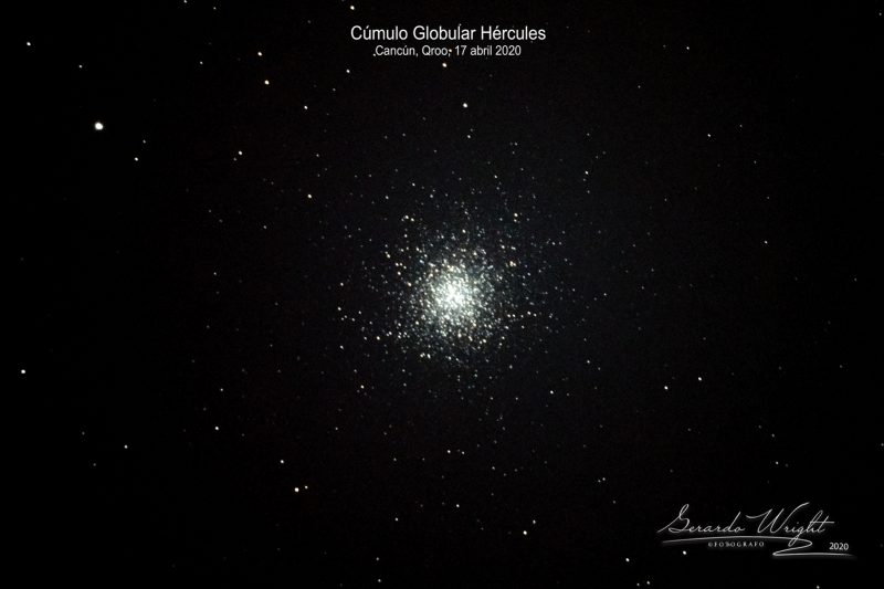 M13: Very dense ball of stars, with density fading on edges.