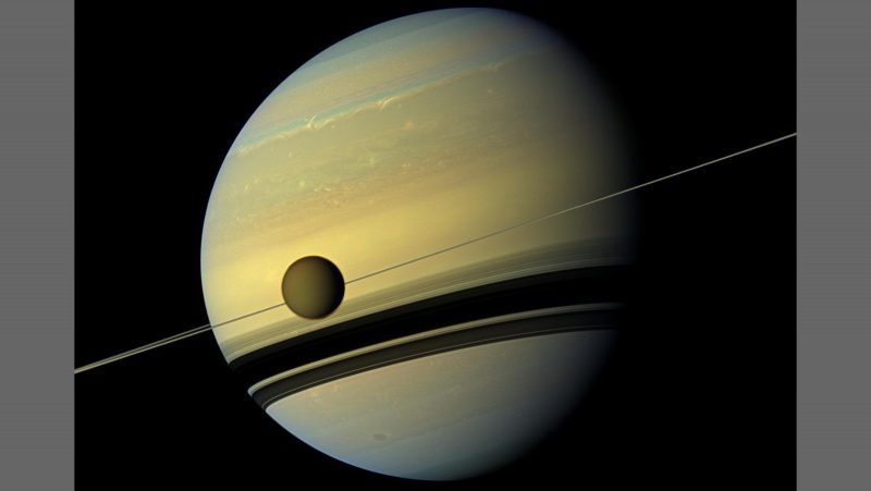 Saturn's large moon Titan is drifting away 100 times faster than anyone knew | Space | EarthSky