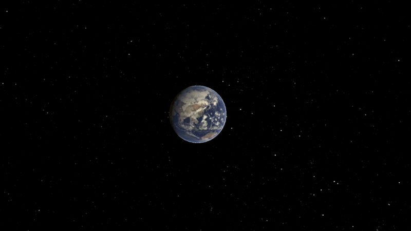 Animated image of tiny object passing Earth.