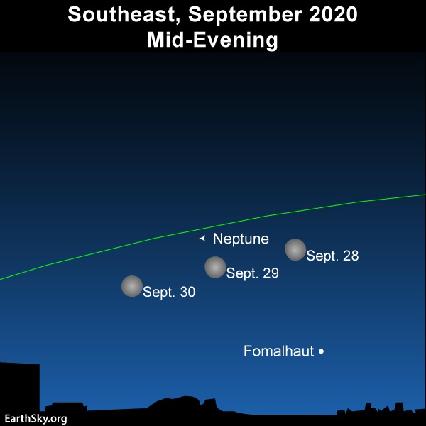 Moon swings by the star Fomalhaut in late September 2020.