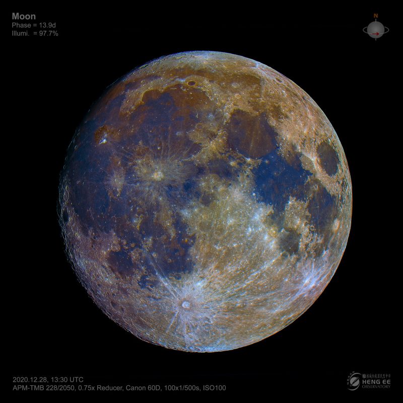 False color image of the moon.