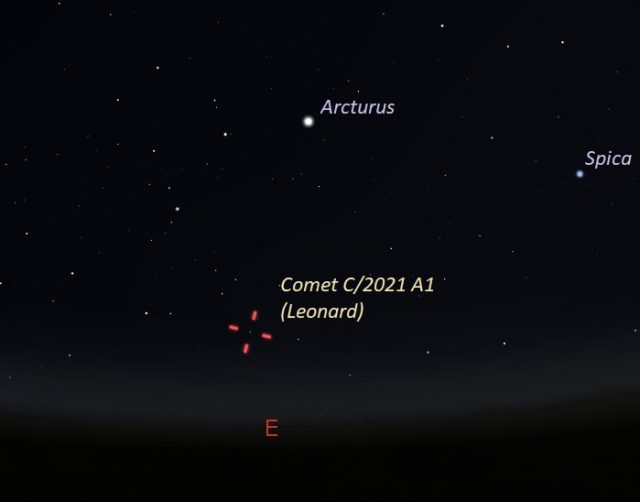 comet leonard stellarium
