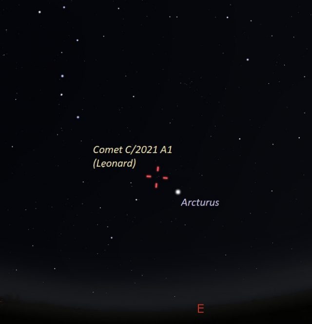 comet leonard stellarium