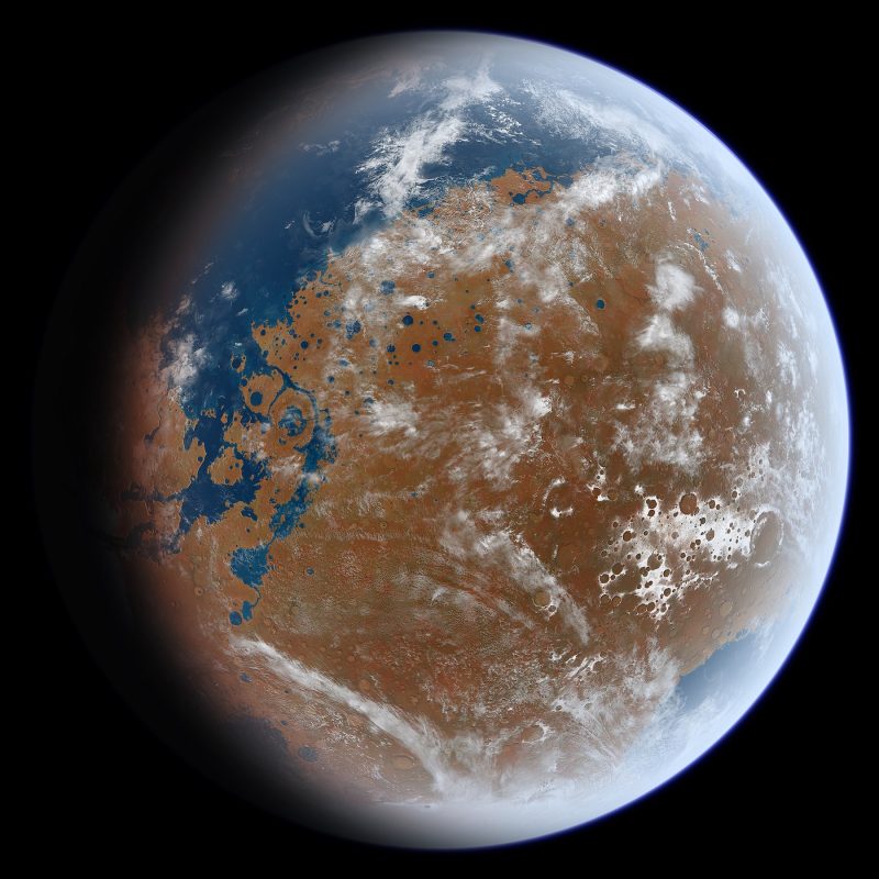 Earth-like planet in space.