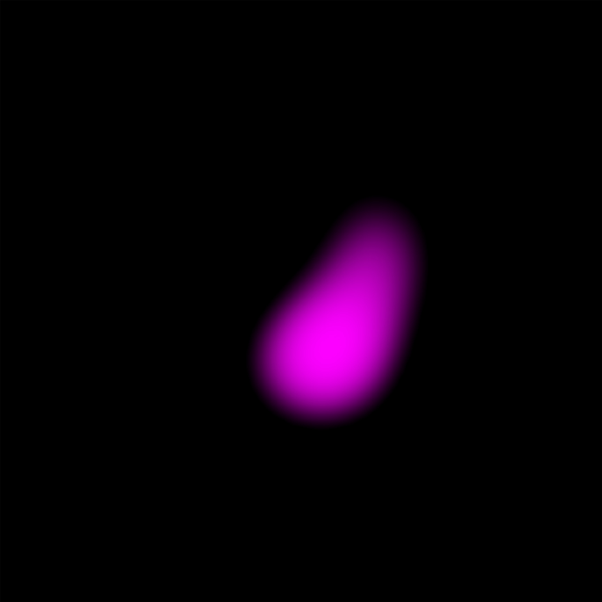 Elongated purplish blob on black background.