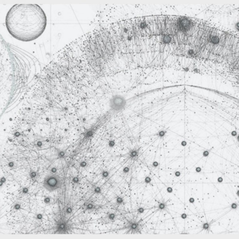 2022 Breakthrough Prize: Cosmic-looking art with dots connected with lines and big circles.