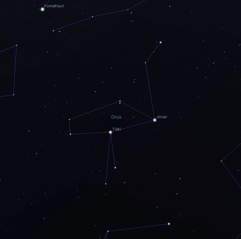 Grus the Crane and stars-Stellarium | EarthSky