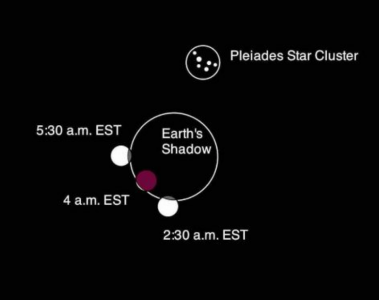 Chart of November 18-19, 2021, lunar eclipse.