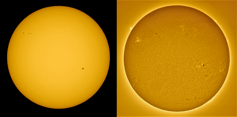 Two bright and large, yellow globes representing the sun.