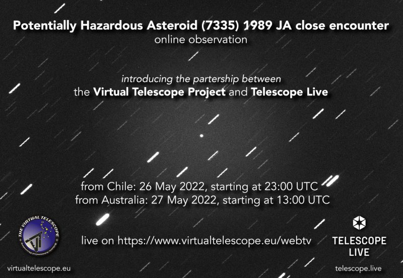 Poster of livestream events for Virtual Telescope Project.