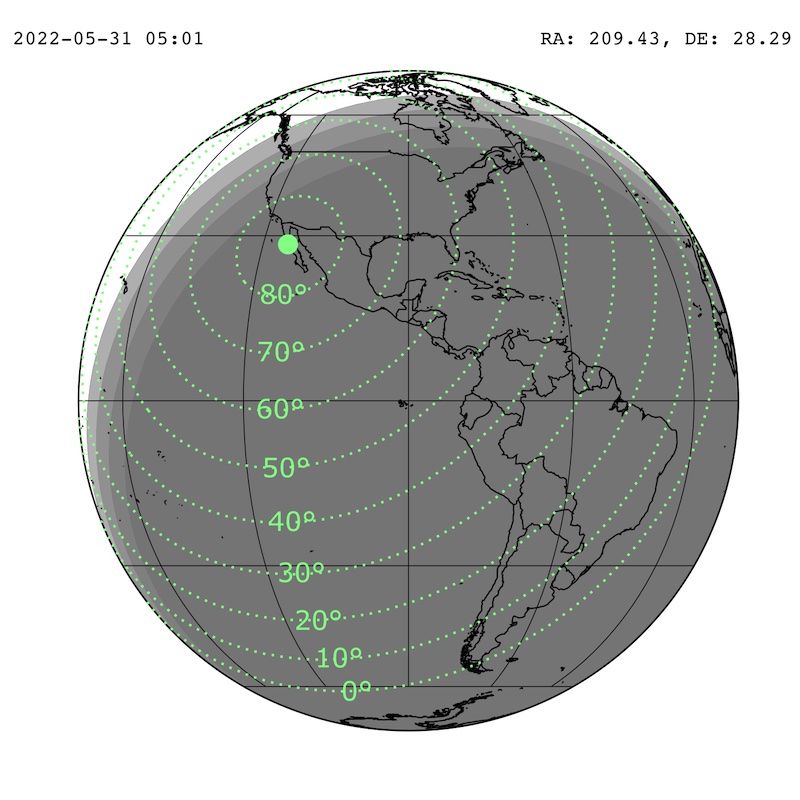 meteor shower: Globe of earth with green grids for meteor shower visiblity.