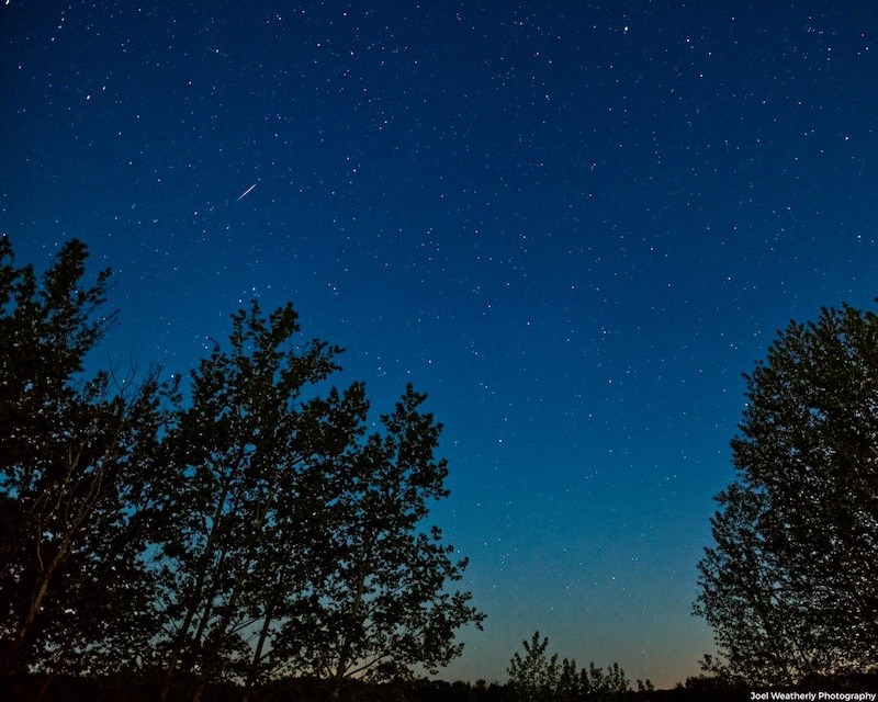 Bright white dots among a blue background.