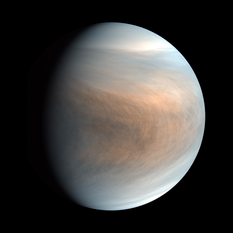 Life on Venus: Planet shrouded in wispy clouds.