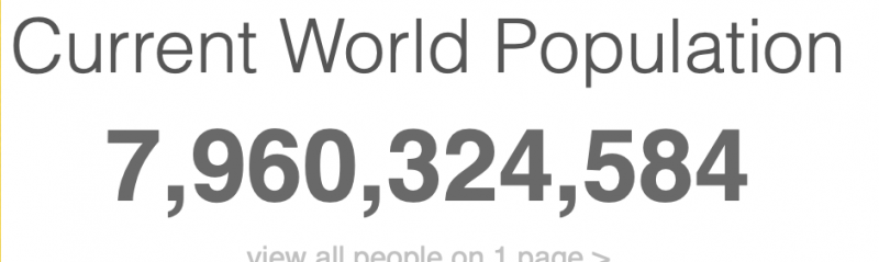 7,960,324,584 is the number on the pop clock at 8:41 a.m. central at 9:53 a.m. central on July 13.