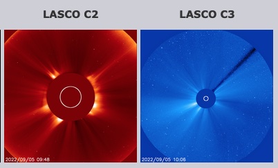Disk blocking out sun to show corona at different magnifications.