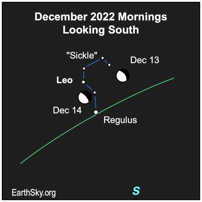 The Moon in Leo on December 13 and 14.