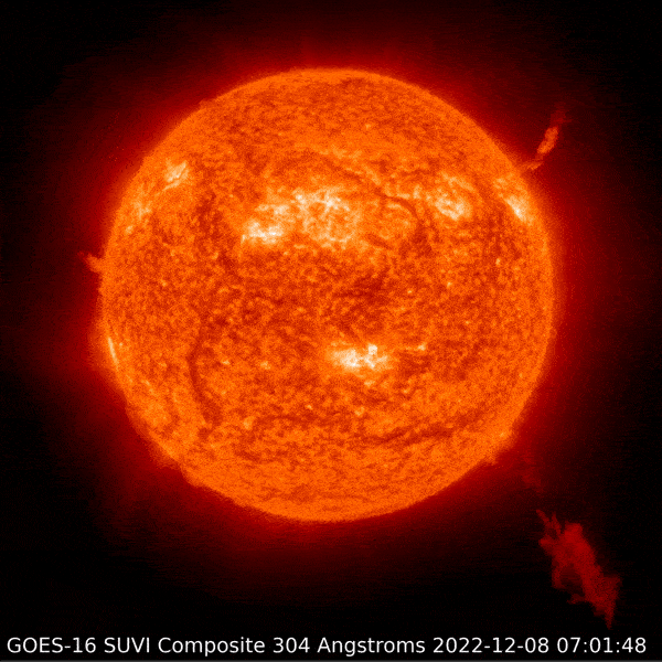 December 8, 2022 Sun activity shows beautiful prominence.