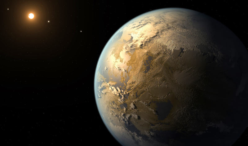 Habitable planets: Earth-like planet orbiting a reddish star.
