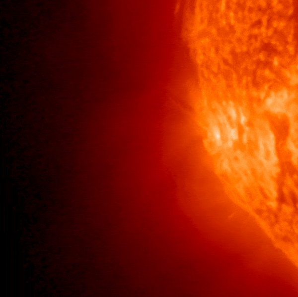 January 26, 2023 Sun activity shows a prominence on the southeast.