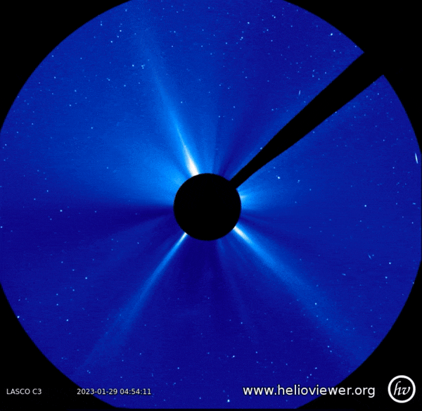 Sun activity: January 31, 2023 Imagery showing comet 96P approaching the sun.