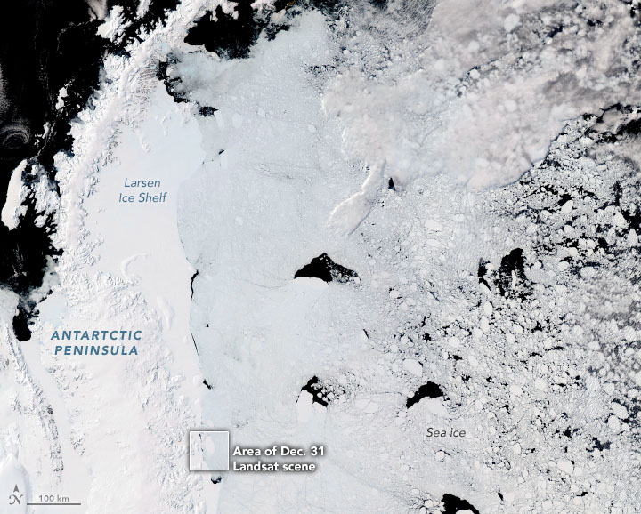 Antarctic sea ice: Satellite image of the icy fringe of a continent.