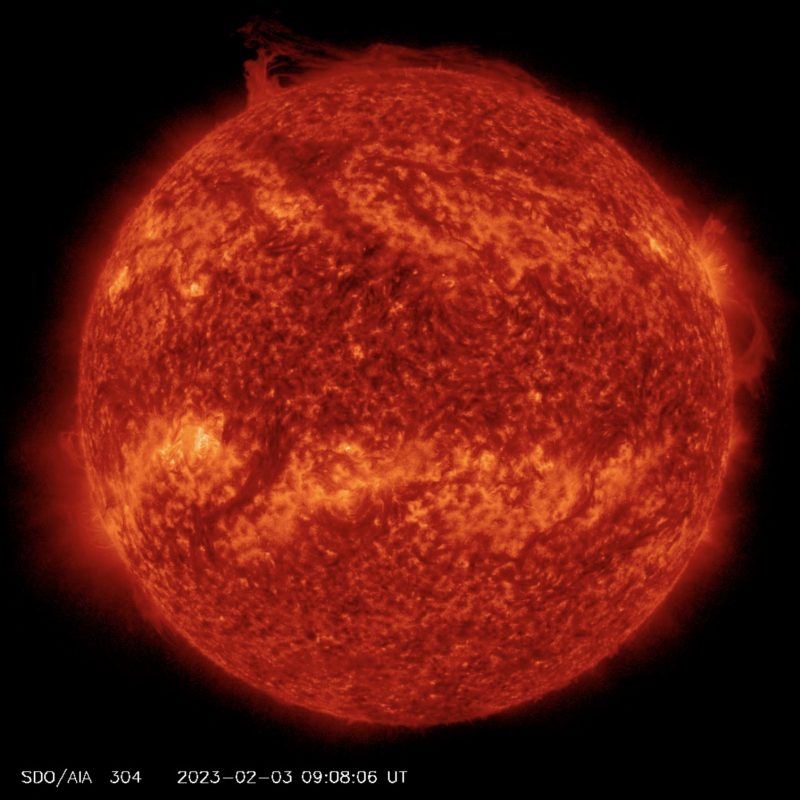 February 3, 2023: The sun bears a plasma crown today.