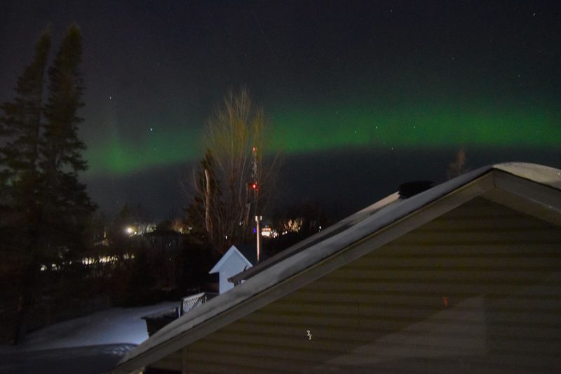 March 15, 2023 Aurora borealis over Timmins, Ontario.