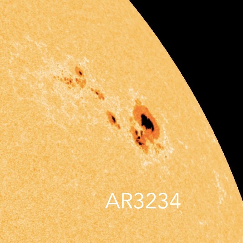 March 2, 2023 Sun activity shows a departing active region AR3234.