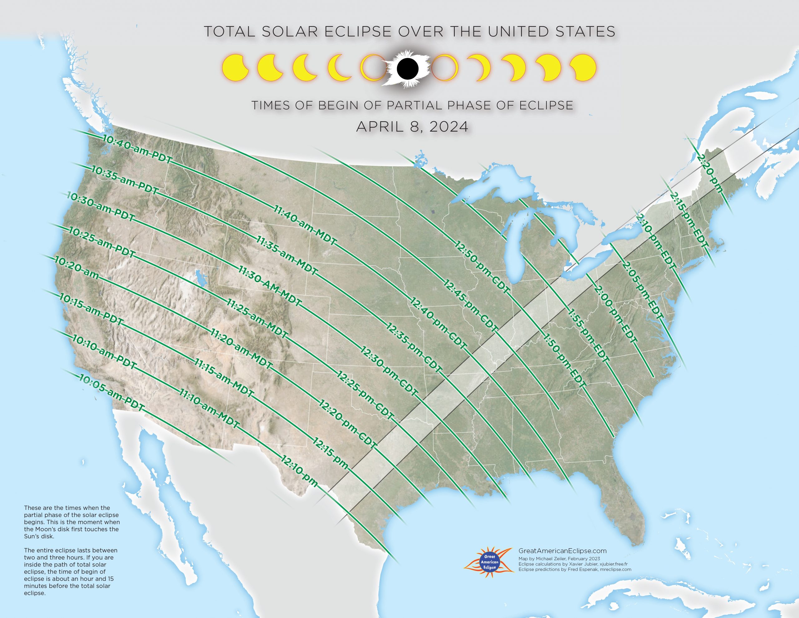 Total Solar Ecipse April 8 2024 UnitedStates Begin Of Eclipse Great American Eclipse 1 Scaled 