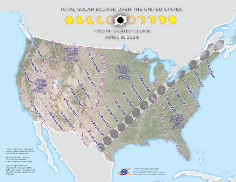 Total solar eclipse of April 8, 2024. Experience it here!