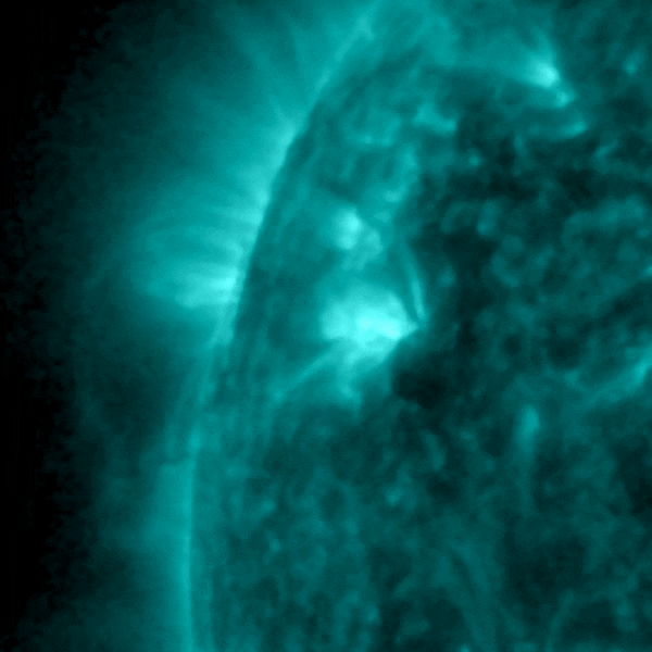 April 14, 2023 Sun activity shows an M1.1 flare by sunspot AR3282.