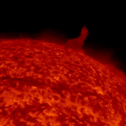 April 20, 2023 Sun activity prominence explodes dramatically.