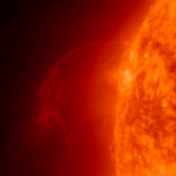 April 5, 2023 Sun activity shows a floating prominence.
