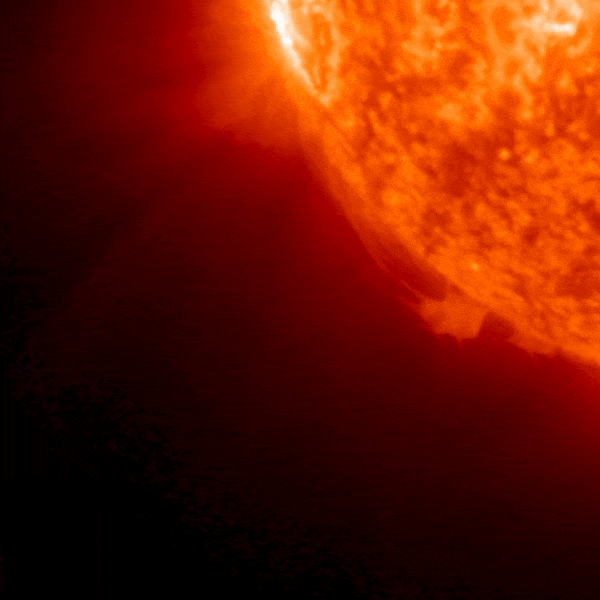 April 7, 2023 Sun activity huge prominence from the far side.