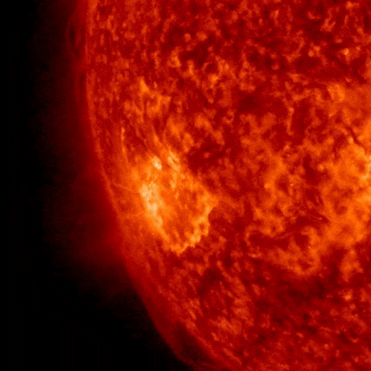 April 8, 2023 Sun activity shows ejecta sent into space.