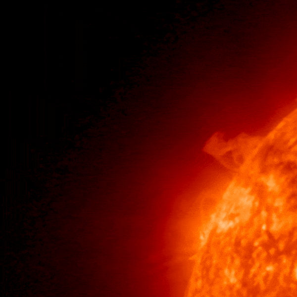 April 9, 2023 Sun activity giant prominence on the northeast limb (edge).