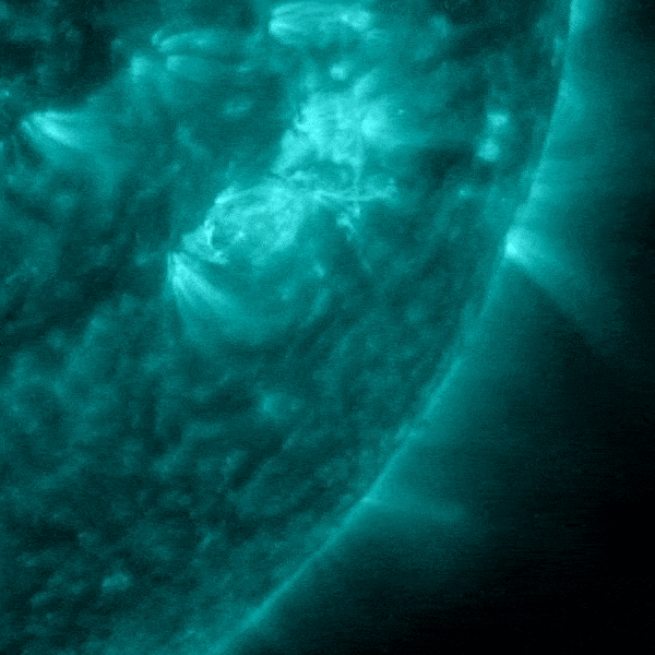 May 1, 2023 Sun activity shows sunspot AR3288 blasting an M7.1 flare