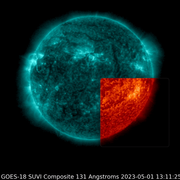 May 1, 2023 Sun activity shows an M7.1 flare.