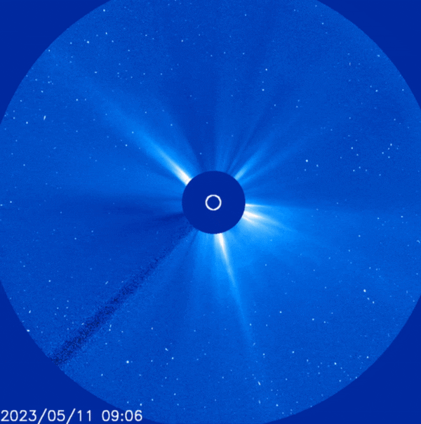 May 11, 2023 LASCO C3 imagery showing a blast hurled into space.