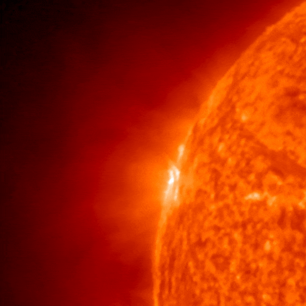 A red quarter of a circle animation shows a sun explosion.