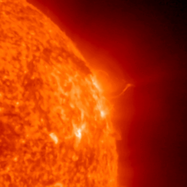 A red sun shows an upper quarter of a circle.
