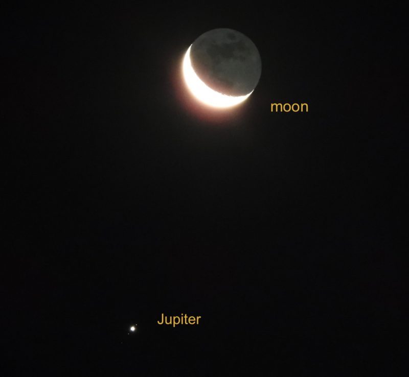Luna y Júpiter, junio de 2023