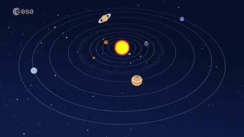 Animated gif of planets orbiting sun.