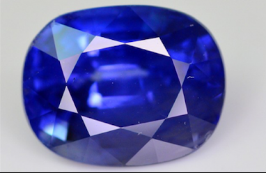 Faceted ocal blue sapphire.